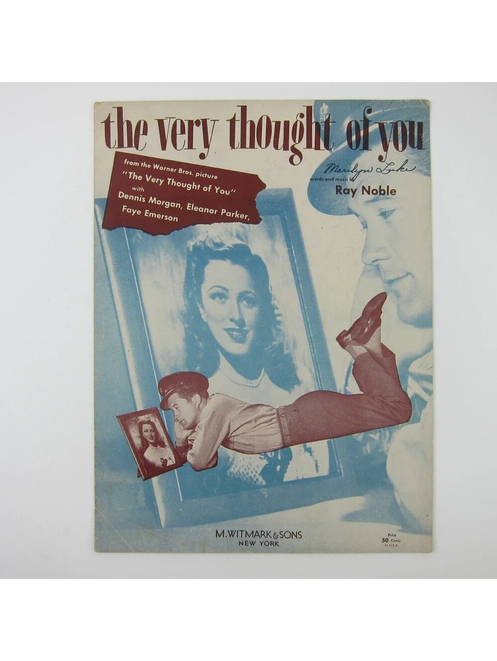 Sheet Music The Very Thought Of You Ray Noble Dennis Morgan Eleanor Parker 1934